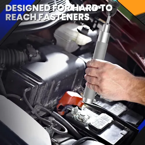 Rafford 1/2 Inch Heavy Duty Extension Wrench 17 Inch Alloy Steel Impact Design 5 Versatile Adapters Tight Spaces Automotive Plumbing Repair Tool