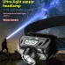LEM Outdoor 800LM Wave Sensor Headlamp Dual Light Source Ultra-Bright Headlamp Long-Lasting Rechargeable Helmet Lamp for Outdoor Night Fishing Riding