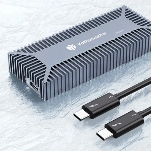 ORICO SO3-C4 USB4 M.2 NVMe SSD Enclosure 40Gbps Thunderbolt3/4 Compatible High Speed Data Transfer Toolless Installation Aluminum Alloy SSD Case Type-C Interface for 2280 M.2 M-key / B&M-key