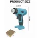 Cordless Electric Heat Gun 360W 400 for Mak 18V-24V Li-ion Battery Portable Heat Gun with 4 Nozzles High Power Heating Tool