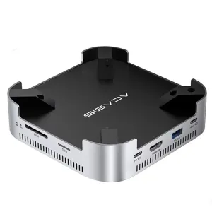 Acasis M001 11-in-1 USB-C Docking Station with Dual M.2 NVMe SSD Slot / 10Gbps USB-A*4 / PD30W / 4K60Hz HD / SD/TF 3.0 Multiports Hubs Adapter for Mac Mini M4/M4 Pro With Cooling Fan