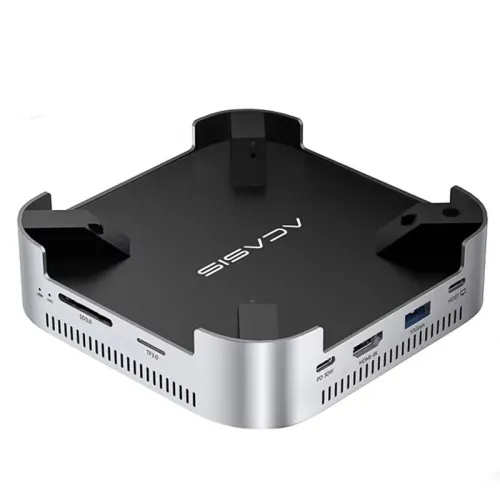 Acasis M001 11-in-1 USB-C Docking Station with Dual M.2 NVMe SSD Slot / 10Gbps USB-A*4 / PD30W / 4K60Hz HD / SD/TF 3.0 Multiports Hubs Adapter for Mac Mini M4/M4 Pro With Cooling Fan