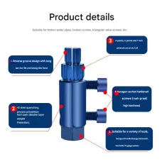 Broken Pipe Head Screw Extraction Faucet Angle Valve Broken Wire Extractor 1/2 inch 3/4 inch Thread Removal Tool Universal