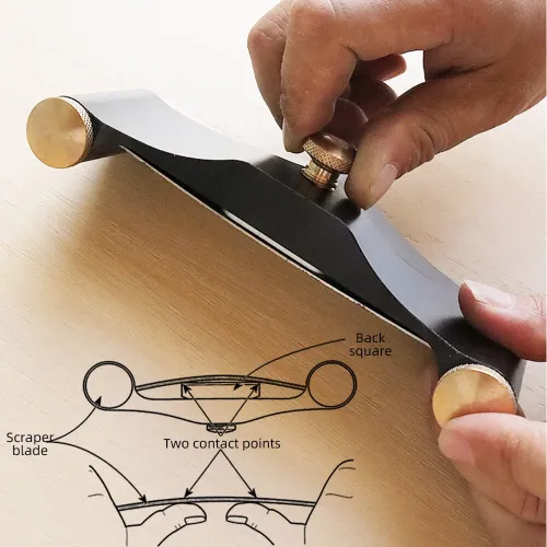 ENJOYWOOD Wood Hand Planer Edge Banding Cutter Woodworking Edge Trimmer with 3PCS Scraper Blades Deburring Tool