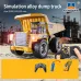 Huina Toys RTR 1534 1/18 2.4G 9CH RC Car Dump Truck Alloy Bucket Cabin LED Light Engineering Remote Control Simulation Construction Vehicles Models Children Kids Gifts