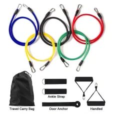 14Pcs TPResistance Bands Pull Rope Indoor Portable Fitness Equipment Arm Waist Leg Chest Trainer Exercise Tools