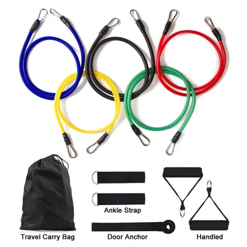 14Pcs TPResistance Bands Pull Rope Indoor Portable Fitness Equipment Arm Waist Leg Chest Trainer Exercise Tools