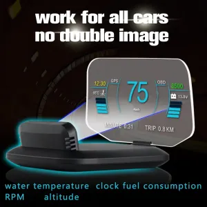 WEIYING C1 HUD Head Up Display OBD2 GPS Car Speedometer Temperature Voltage RPM Alarm Screen Auto Navigation System