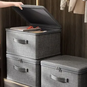 45x35x26cm Large Capacity Fabric Clothes Storage Box Modern Stackable Waterproof Storage Box Multiple Uses Storage Box Extra Large Storage Basket Home Organization Tool