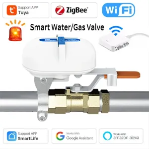 MoesHouse Tuya Smart Home WiFi Zigbe Water Valve Faucet Garden Sprinkler Controller Timing Voice Control Gas Smart Valve Work with Alexa Google Assistant