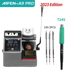 AIFEN A9PRO Soldering Station 120W Temperature Control Welding Tool Compatible with 245 Tips Adjustable Hibernation Bracket Silicone Organizer Professional Soldering Handle