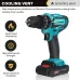 VIOLEWORKS 2 Speed Power Drills 6000maAh Cordless Drill 3 IN 1 Electric Screwdriver Hammer Drill with 2pcs Batteries