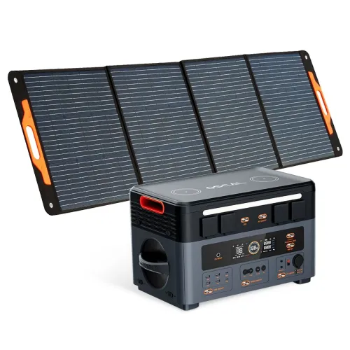 [US irect]Blackview OSCAL PowerMax2400 Dual-speaker Portable Power Station with Solar Panel Kit/Battery Pack Kit 1872Wh to 20592Wh LiFePO4 Battery Pack Power Bank with 16 Outlets Wireless Charging Emergency Power Backup for Camping House Trolling