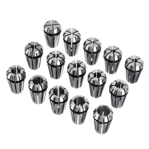 Machifit 15pcs ER11 1mm to 7mm Spring Collet Set  Collet Chuck for CNC Milling Lathe Tools