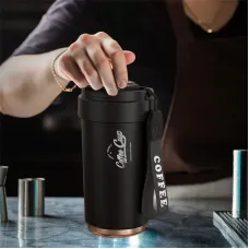 IPRee 450ml Ceramic Coffee Mug Temperature Display Thermos Cup 316 Stainless Steel Water Cup Portable Heat Preservation