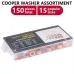 150PCS 15 Sizes Copper Metric Sealing Washers Assortment Set Flat Ring Sump Plug Oil Seal Gasket Sealing Washers Crush Washer Assortment M5/6/7/8/10/10.5/11/12/12.5/14/15/16/16.5/17.5