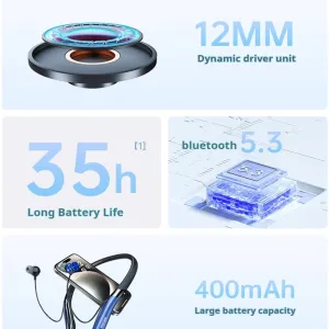 Wekome WG-02 Neckband Headset Wireless bluetooth Earphone 12mm Unit Deep Bass 35H Playback Hall Switch Flexible Silicone Touch Control Ergonomics Sports Headphones