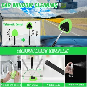 13-Piece Car Detailing Cleaning Kit  Car Detailing Brush Wash Engine for Wheel Clean Kit Adjustable Handle Cleaning Towel