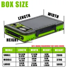 SAMOLLA 10 Compartments Small Double Fishing Tackle Box Portable Handle Lure Baits Container Y-slot Storage Organizer