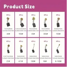 40pcs Carbon Brushes Brush Repairing Part for General Electric Motor for Electric Motors Graphite Brush 10 Different Types
