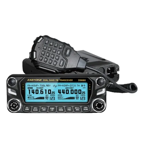 Zastone D9000 Auto Walkie Talkie Radio Station 50W UHF/VHF Ham HF Transceiver Dual Band 136-174/400-520MHz Channel Spacing