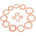150PCS 15 Sizes Copper Metric Sealing Washers Assortment Set Flat Ring Sump Plug Oil Seal Gasket Sealing Washers Crush Washer Assortment M5/6/7/8/10/10.5/11/12/12.5/14/15/16/16.5/17.5