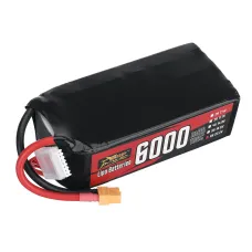 ZOP Power 22.2V 6000mAh 100C 6S LiPo Battery XT60 Plug with T Plug Adapter for RC FPV Racing Drone Airplane