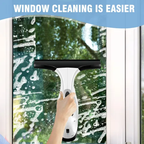 Tevorex Multifunctional Electric Cordless Window Cleaner Machine White Cordless Rechargeable Automatic Portable Glass Cleaner Tools
