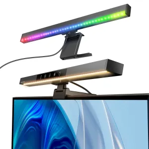 BlitzMax BM-CS1 RGB Monitor Light Bar Asymmetric Forward Projection Design & Anti-Glare Design For Gamer