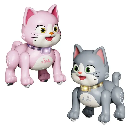 2.4GHz Remote Control Robot Pets Cat Rechargeable Cute Lighting and Music Robot Cat Toys for Children