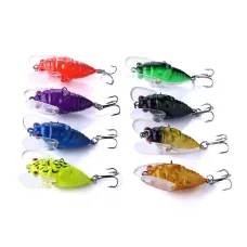 ZANLUR8PCPerch Insect Fishing Lures 6.4g 4cm Treble Barb Hooks Artificial Bait for Fishing