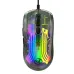 HXSJ X400 Wired Gaming Mouse Transparent Ergonomic RGB Backlight 7 Programmable Buttons 12800 DPI High Precision