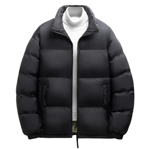 TENGOO 6 Zones Heated Black Jacket for Men Women 3 Temperature Levels Winter Warm Bread Style Outerwear Loose Fit