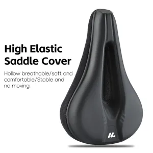 WESBIKNIG Thickened Sponge High Elasticity Bike Seat Cushion PLeather Soft Waterproof Hook Loop Fastening Bicycle Saddle Cover