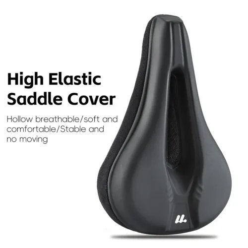 WESBIKNIG Thickened Sponge High Elasticity Bike Seat Cushion PLeather Soft Waterproof Hook Loop Fastening Bicycle Saddle Cover