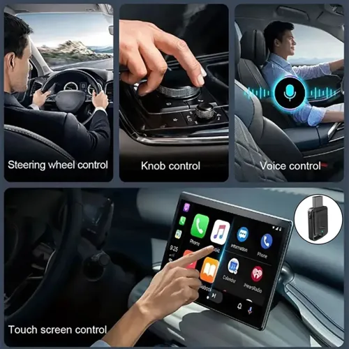 iMars Wired To Wireless Carplay Converter 4.2 Bluetooth Wireless CarPlay Adapter 2.4GHz+5.8GHz Dual-Band Low Latency Plug & Play Supports OTA Upgrades