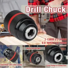 13mm Threaded Keyless Metal Drill Chuck, Hex Shank/SDS/Square Quick Grip Adapter, Chuck for Drill Bit Screwdriver Tap&Sockets