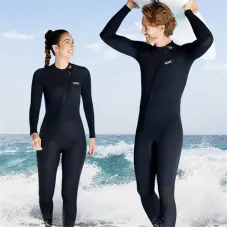 DIVE&SAIL 3mm Warm Neoprene Long Sleeve Wetsuit High Elasticity Wear-resistance Diving Suit Thermal Suit for Surfing Snorkeling Diving Swimming