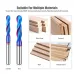 1/4 Inch/6.35mm 8mm Shank Spiral Up Cut Ball Nose End Mill Router Bit with Nano Blue Coating Milling Cutter Tungsten Carbide Flutes