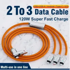 120W USB-A/USB-C to USB-C/iP/Micro USB Cable Fast Charging Data Transmission Thickened Tinned Copper Core Line 1.2M Long for iPhone 16 16 Pro 15 14 13 Pro Max for Huawei Mate 70 Pro for Xiaomi 15pro