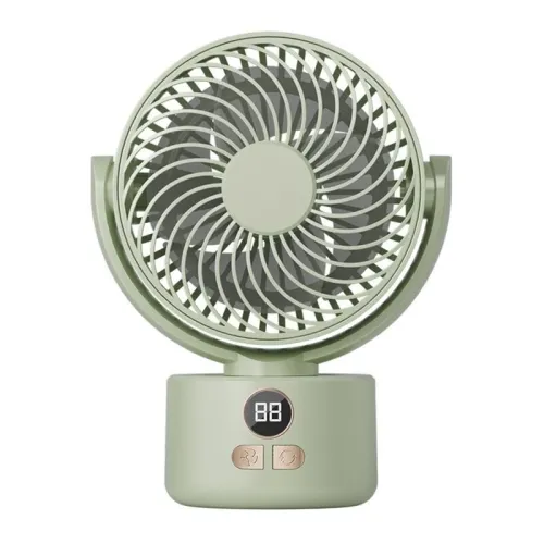 Tevorex Compact USB Rechargeable Desk Fan Quiet Large Battery Display Rotating Cooling Airflow for Home Office Outdoor