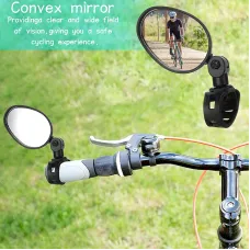 2pcs Bike Mirrors 360 Degree Adjustable Rotatable Handlebar Mirror Wide Angle BicycleRear View Mirror For Mountain Road Bike