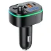 T65 bluetooth V5.0 FM Transmitter 18W PD + QC3.0 USB Car Charger 9 Colors Atmosphere Lights Siri Voice Control Hands-free Calls Digital Display Wireless Radio Adapter Music Play Car Kit