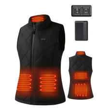 Auxo 5-Zone Heated Vest for Women with Battery Pack Included, Lightweight Windproof Waterproof Winter Warm 3 Heat Settings Electric Sleeveless Top Clothing