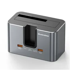 Blueendless HD01SN Dual Bay Hard Drive Docking Station Enclosure Case Support 2.5/3.5inch SATA HDD and M.2 NVME/SATA SSD with 2 USB3.2 Expansion Ports External SATA Drive Box