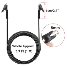 Dual Ended Crocodile Alligator Clips 15A Test Lead Wire Cable 3.3 ft with Copper Clamps Electrical Testing Accessories