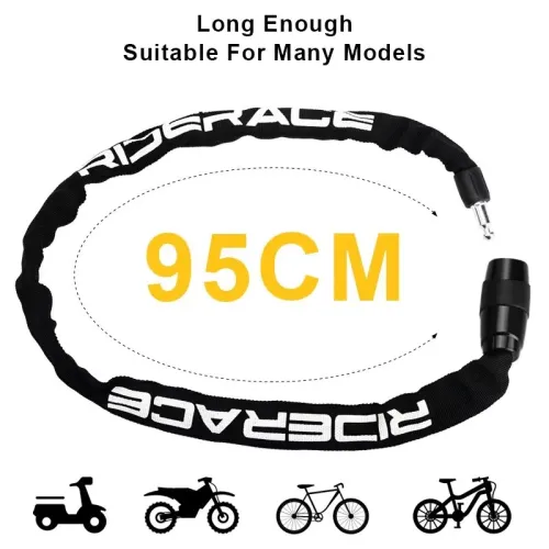RIDERACBike Chain Lock Portable High Security Anti-Theft Bicycle Lock with 2 Keys for Bicycle Electric Scooter Motorcycle
