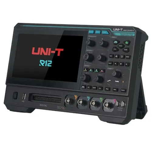 UNI-T MSO1154HD MSO1254HD Digital Oscilloscope 4 Channels 150 MHz 250 MHz 2.5GSa/s 12 Bit 100 Mpts 7 inch Touchscreen Signal Bench Oscilloscope Signal Generator 25MHz
