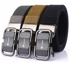TIUSHAdvanced Automatic Buckle Tactical Belt Military Nylon Belt Soft Nylon Outdoor Sports Army Belt for Outdoors