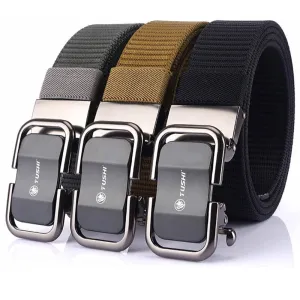 TIUSHAdvanced Automatic Buckle Tactical Belt Military Nylon Belt Soft Nylon Outdoor Sports Army Belt for Outdoors